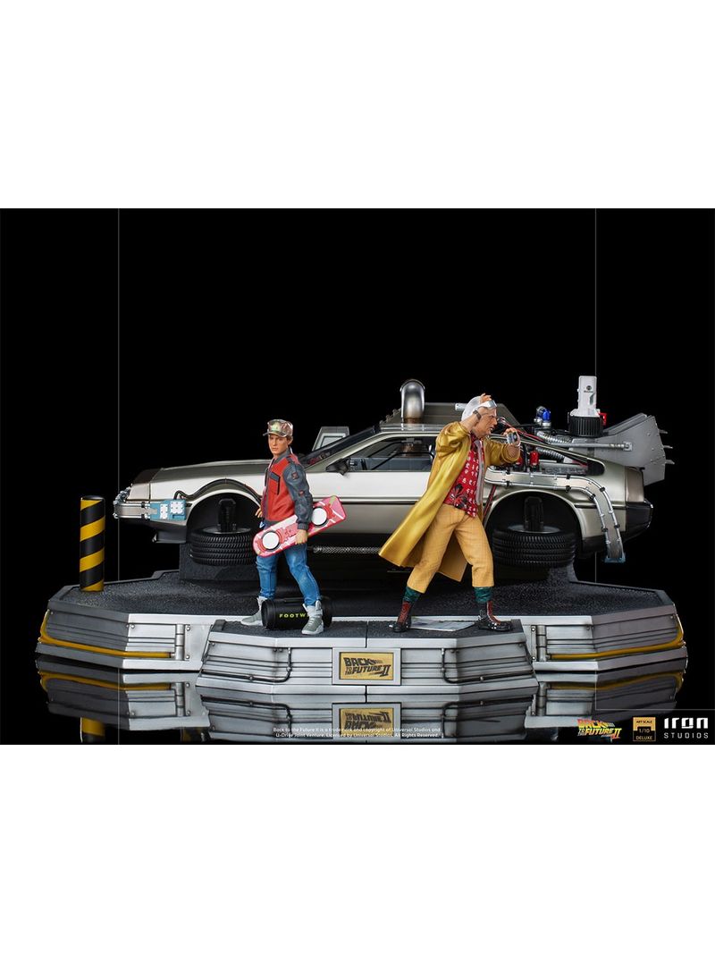 Retour vers le Futur II (Back to the Future II) Statue 1/10 Art Scale Full  Set Deluxe DeLorean, Marty & Doc 58cm