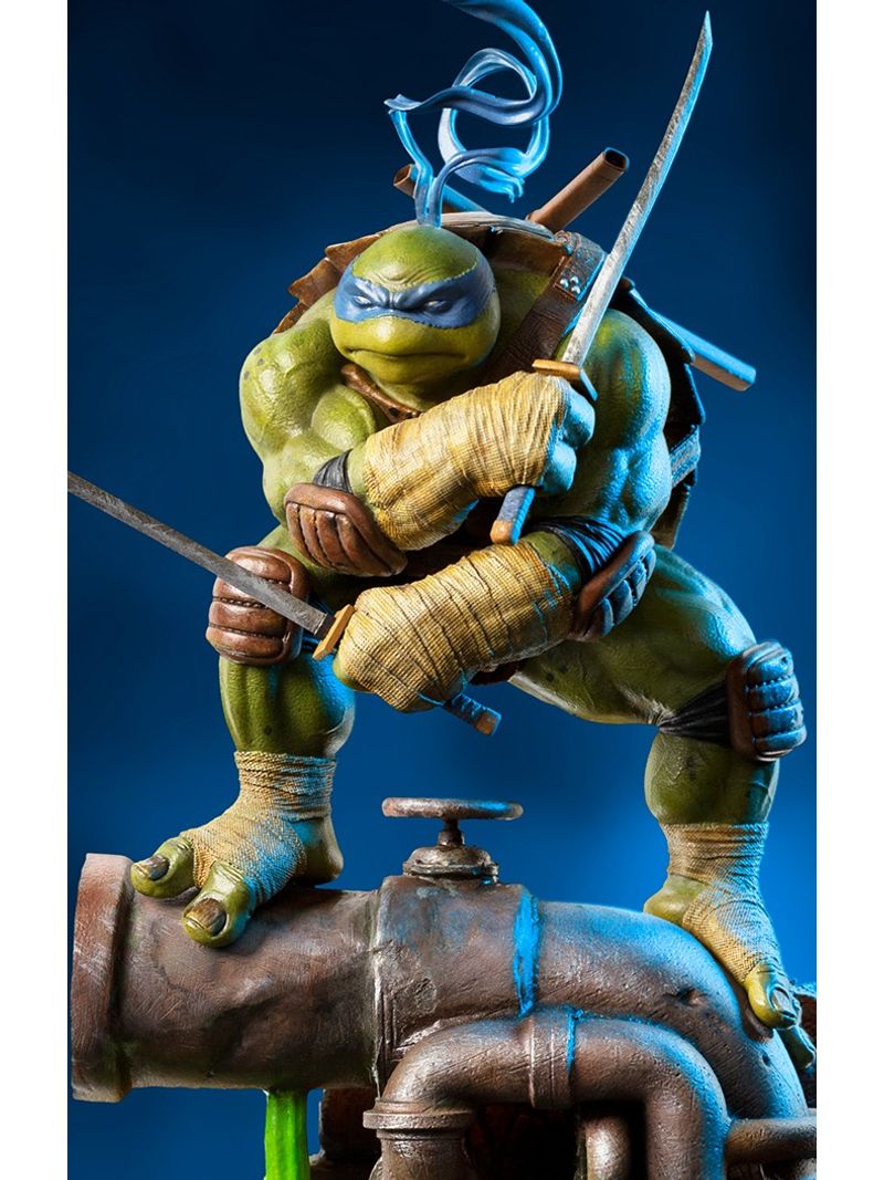 Iron studios Adolescenti Tartarughe Ninja Mutanti Minico Figura Leonardo  Verde