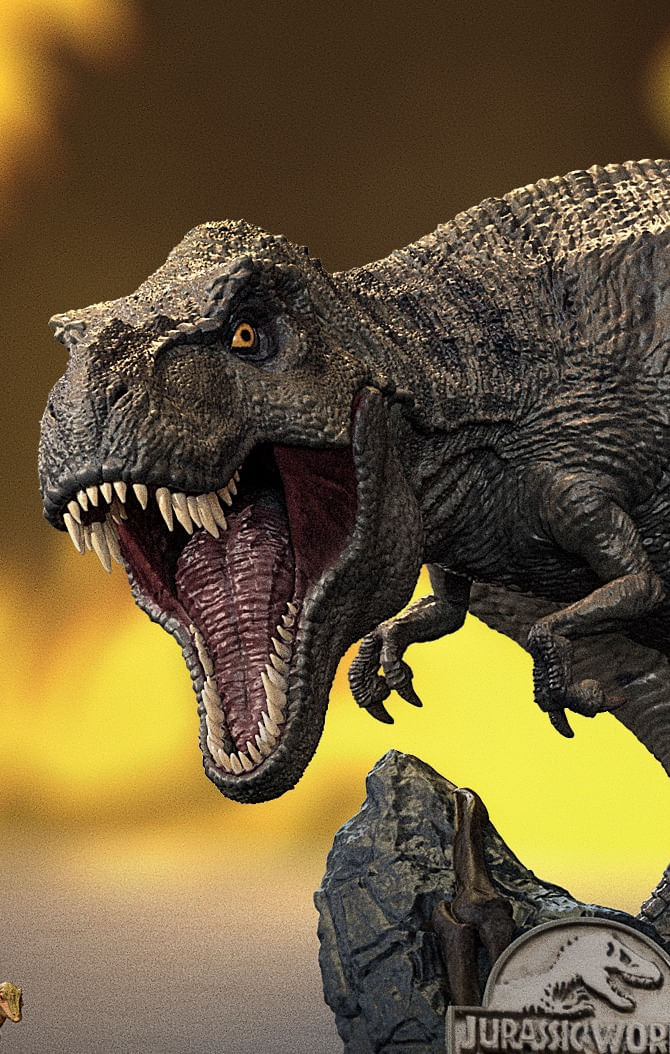 Jurassic World T-Rex Icons Statue - Entertainment Earth