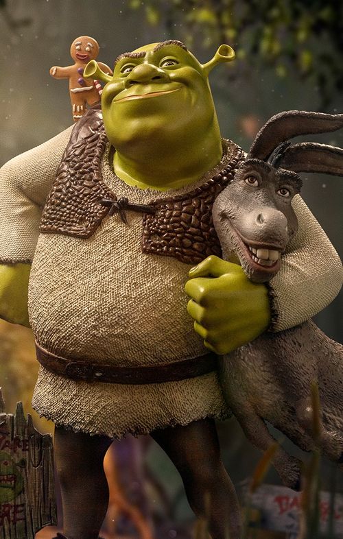 Statue Shrek, Donkey and The Gingerbread Man (Deluxe) - Shrek - Art Scale 1/10 - Iron Studios