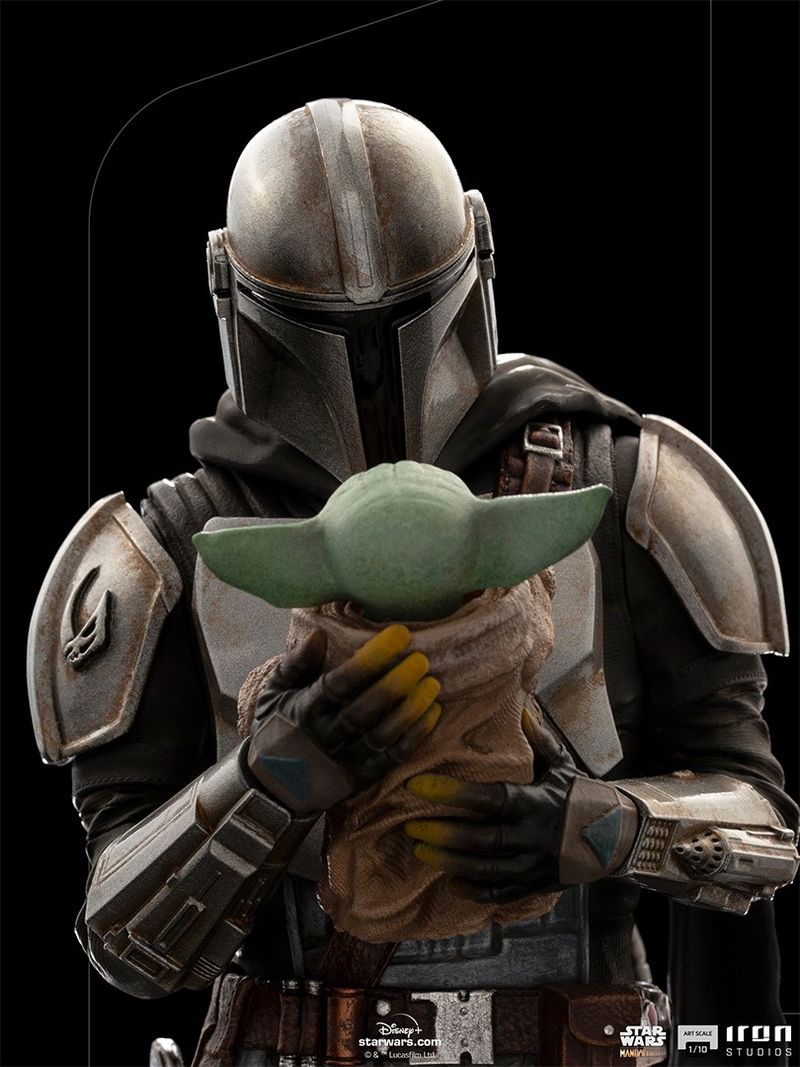 The Mandalorian Holding Child Illustration Poster