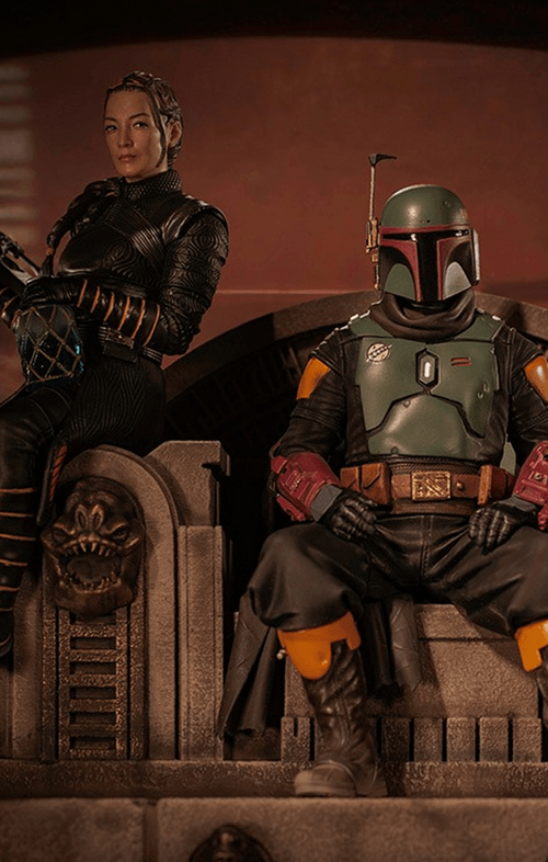 Statue Boba Fett and Fennec Shand on Throne Deluxe - The Mandalorian - Art Scale 1/10 - Iron Studios