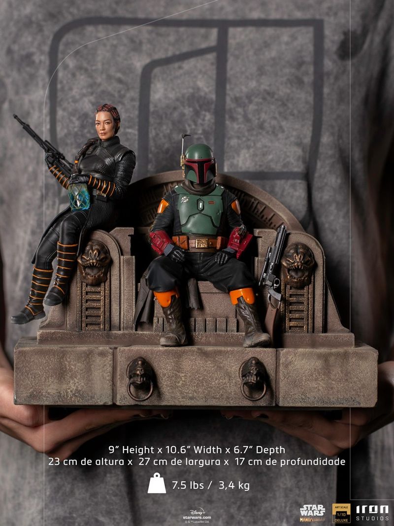Figurine Star Wars: The Mandalorian - Boba Fett on Throne