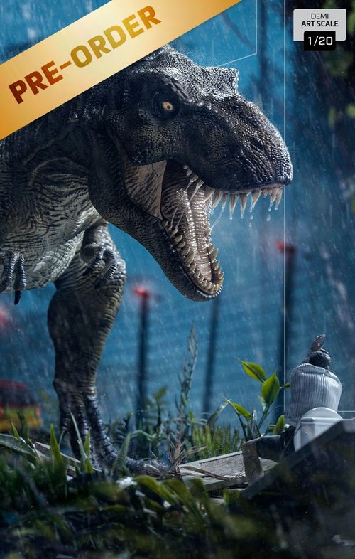 Pre-Order - Statue T-Rex attacks Donald Gennaro - Jurassic Park - Demi Scale 1/20 - Iron Studios