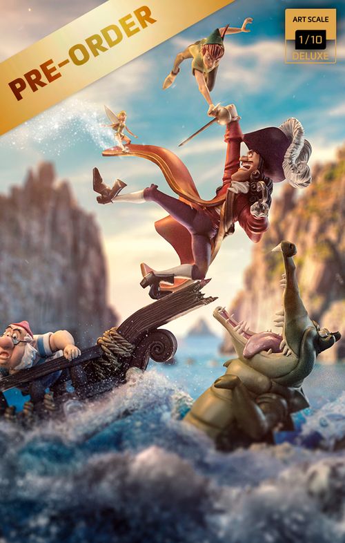 Pre-Order - Statue Peter Pan Vs Hook Deluxe - Disney 100TH - Peter Pan - Art Scale 1/10 - Iron Studios